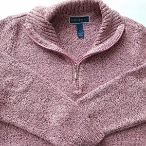 💜 Karen Scott V Neck 1/4 Zip Sweater L - 0041A02